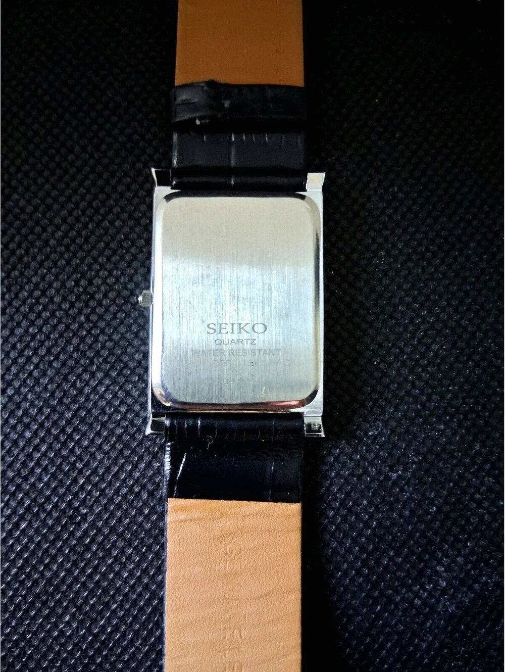 VINTAGE Seiko Quartz Dress Men's Seiko Tank Tiffany Blue Dial Watch RARE